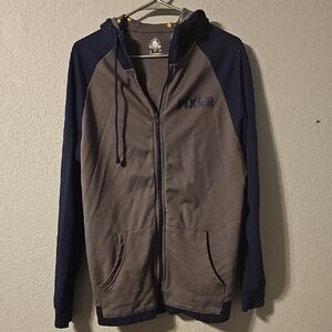 Disney Men's PIXAR Gray and Navy Zip-Up Sweater